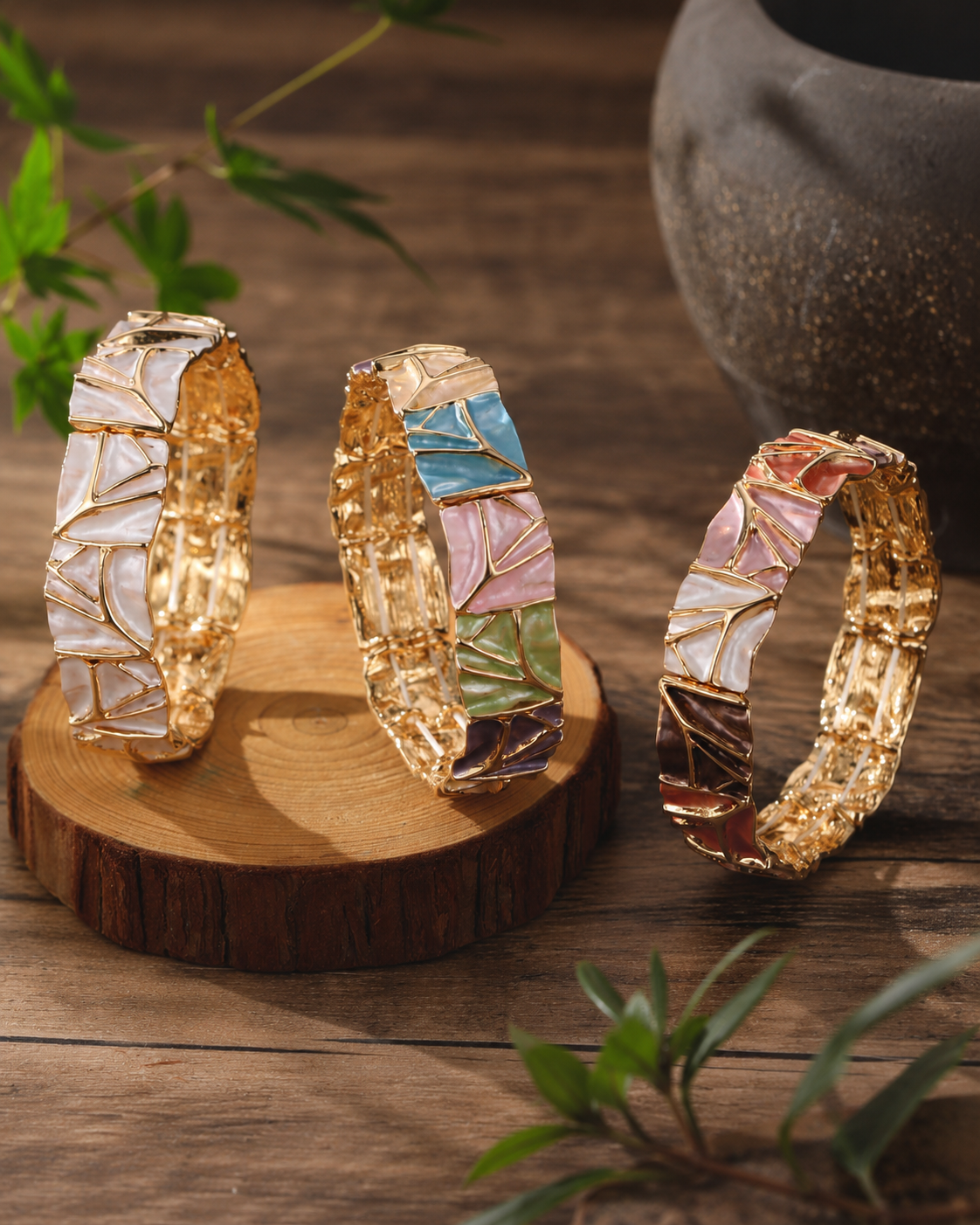 Geo Stripe Stretch Bracelet