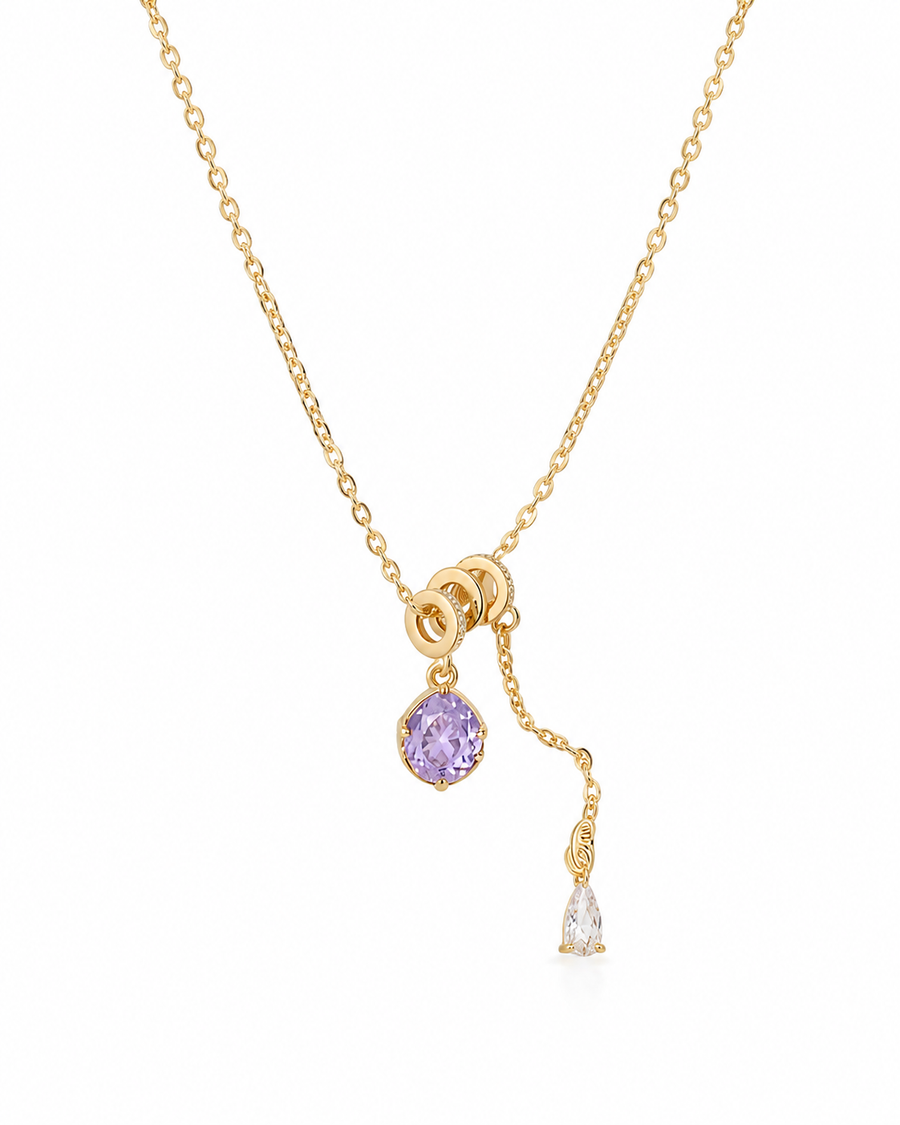 Lilac Orbit Drop Necklace