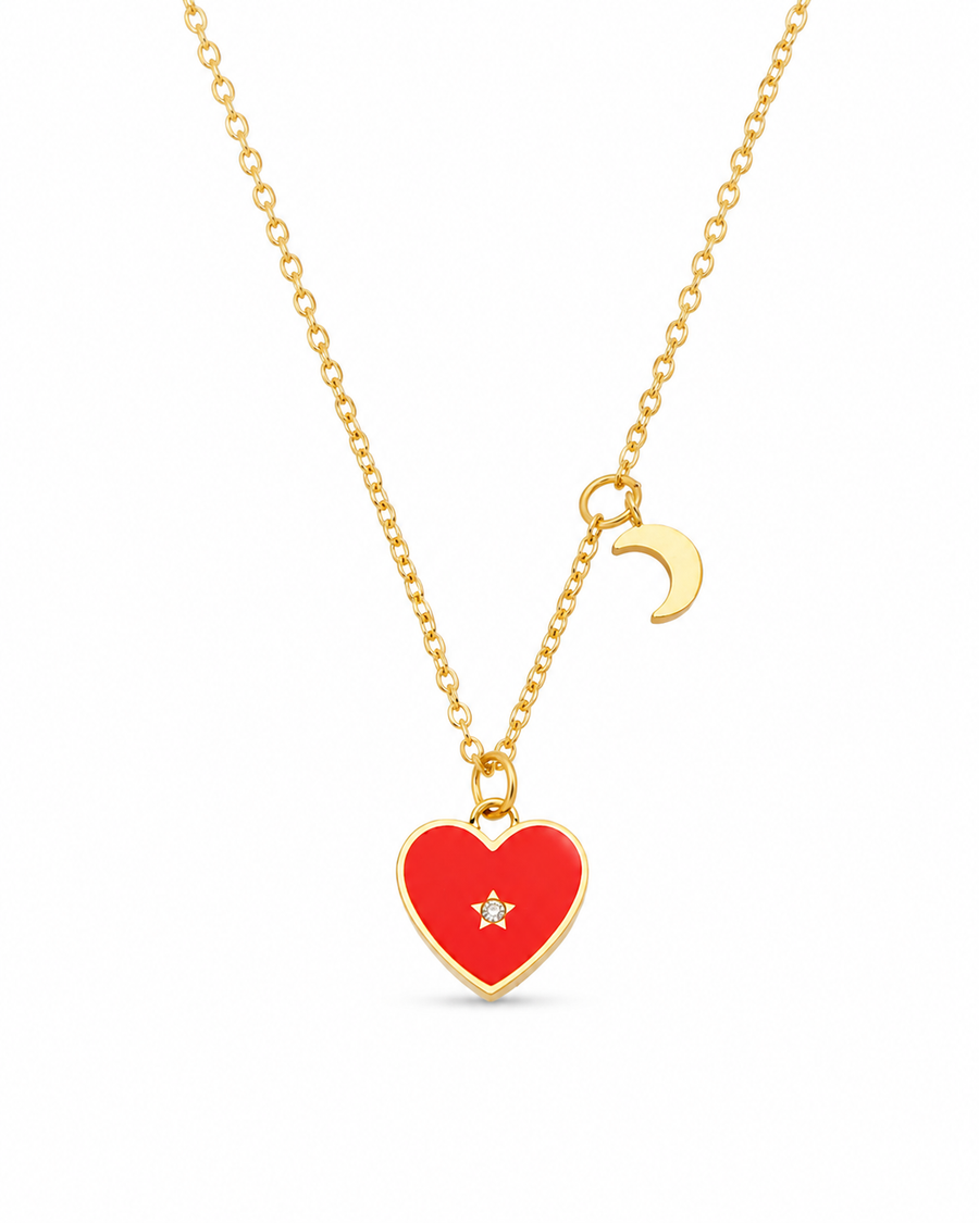 Luna Red Heart Necklace
