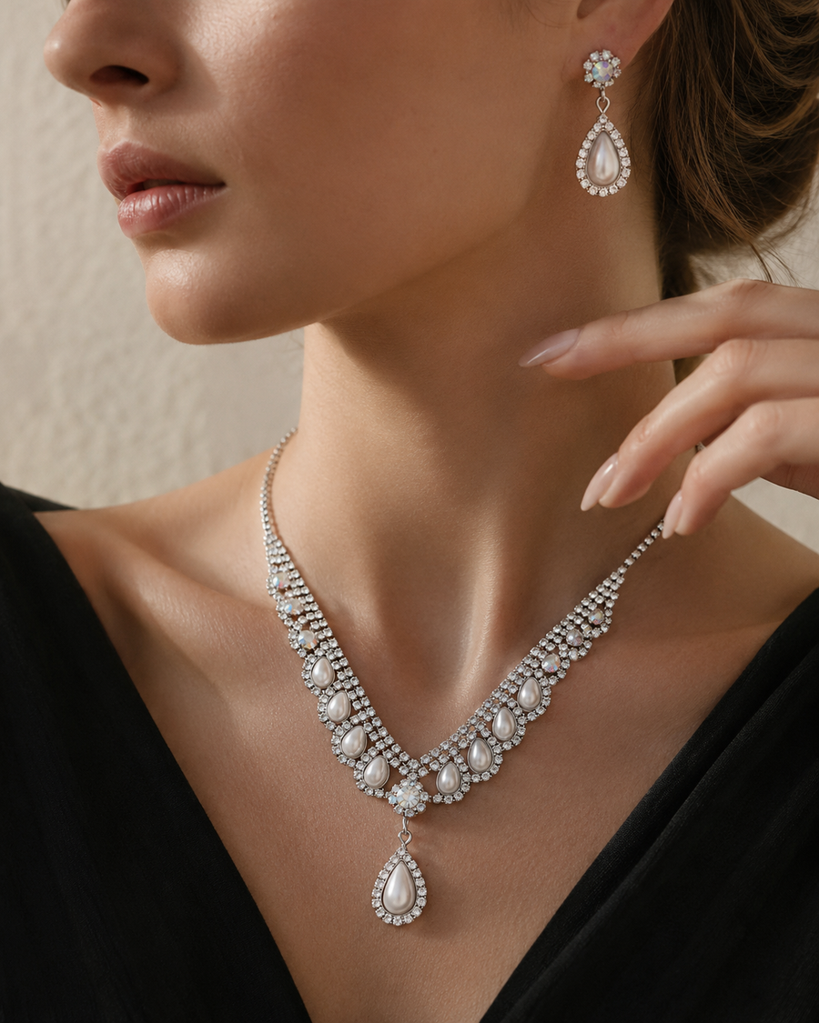 Celeste Pearl Statement Set