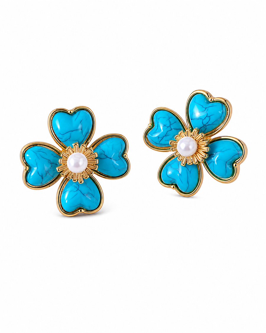Azure Bloom Stud Earrings
