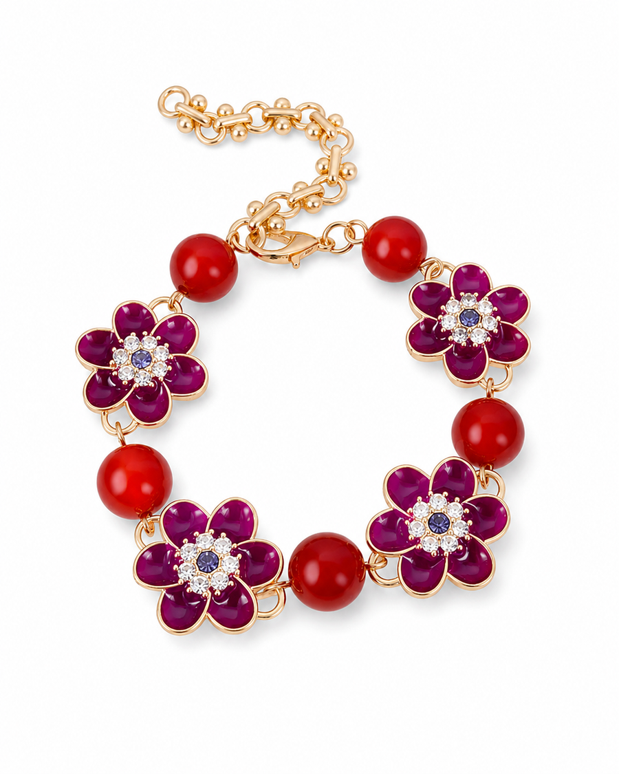 Crimson Bloom Bracelet