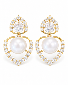 Pearl Halo Drop Earrings