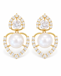 Pearl Halo Drop Earrings