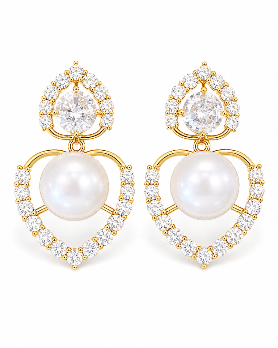 Pearl Halo Drop Earrings