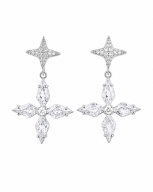 Starlight Cross Drop Earrings