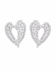 Crystal Heart Statement Earrings