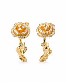 Crystal Rose Clip-On Earrings