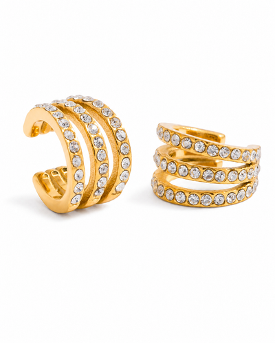 Gold Crystal Hoop Earrings
