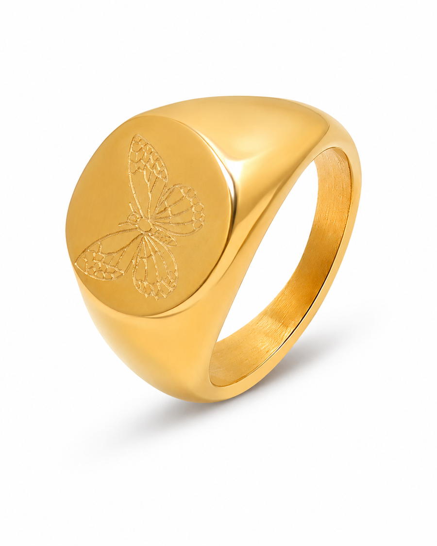 Nature Engraved Signet Rings