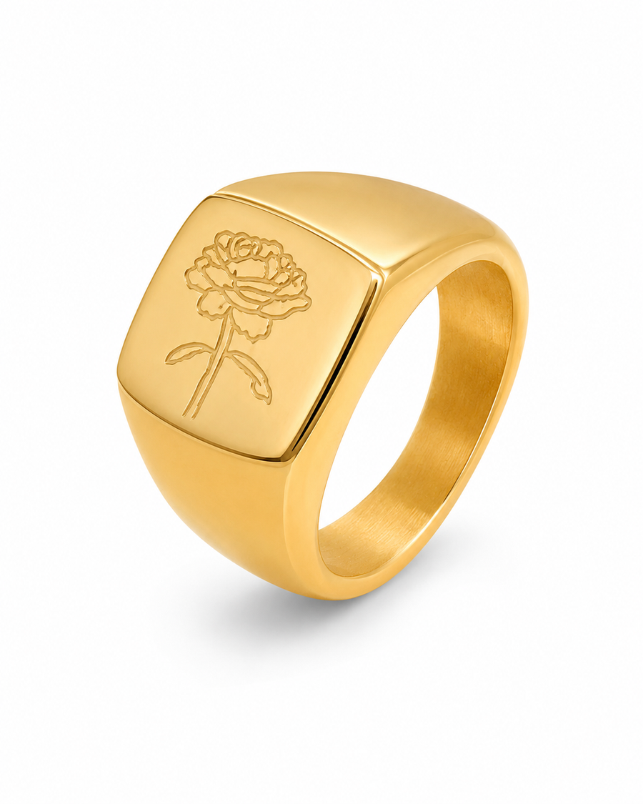 Nature Engraved Signet Rings