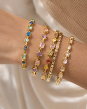 5-Piece Waterproof Crystal Bangle Bracelet Set