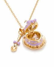 Purple Kitty Dessert Locket Necklace