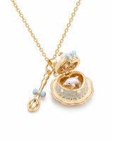Blue Dolphin Shell Locket Necklace