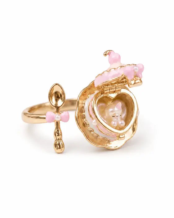 Pink Kitty Locket Ring