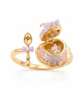 Lavender Kitty Locket Ring