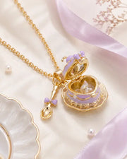 Purple Kitty Dessert Locket Necklace