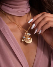 Blue Dolphin Shell Locket Necklace