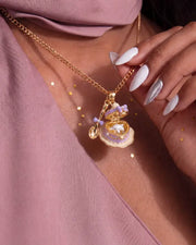 Purple Kitty Dessert Locket Necklace