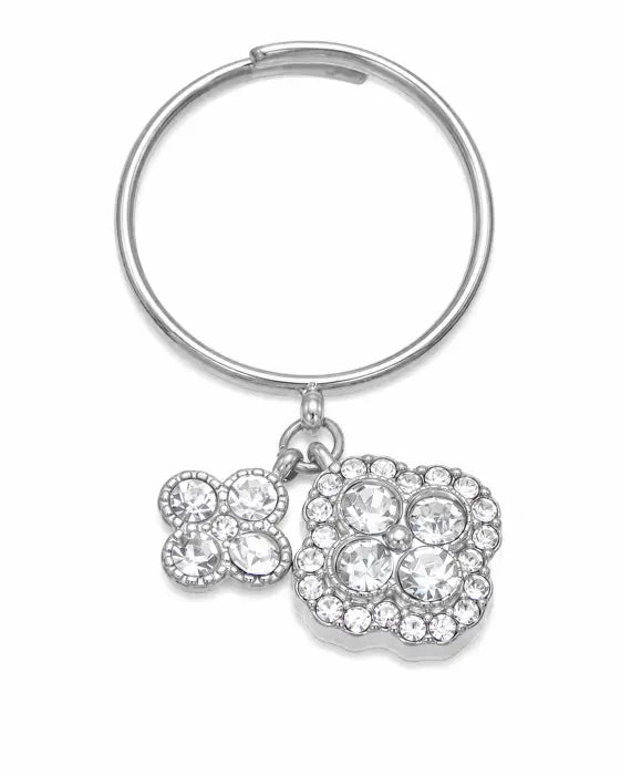 Celestia Crystal Charm Ring - Silver