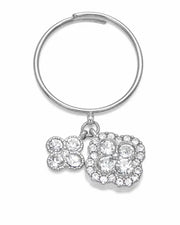 Celestia Crystal Charm Ring - Silver
