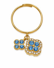 Azure Bloom Blue Crystal Charm Ring