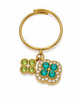 Emerald Bloom Green Crystal Charm Ring