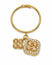 Champagne Bloom Crystal Charm Ring