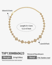 Golden Bloom Crystal Clover Necklace