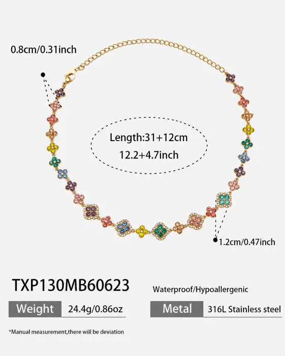 Lumi Bloom Crystal Clover Necklace