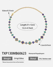 Ocean Bloom Crystal Clover Necklace