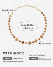 Amber Bloom Crystal Clover Necklace