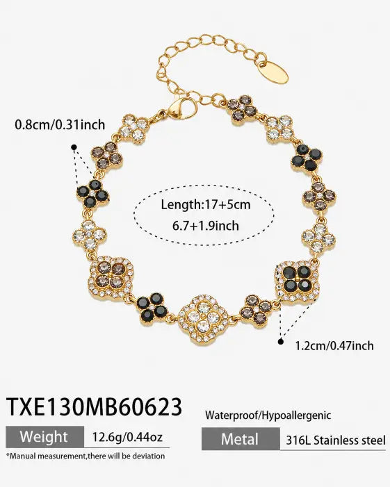 Noir Crystal Clover Bracelet