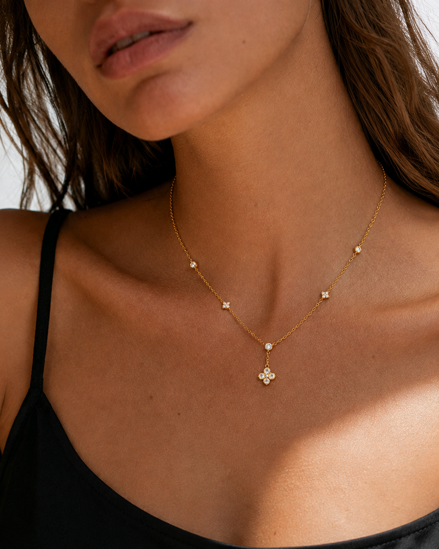 Celeste Crystal Drop Necklace