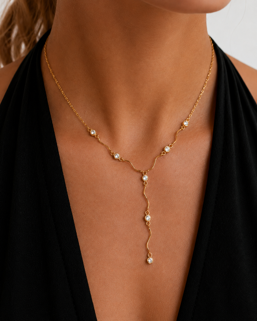Liora Crystal Y Necklace