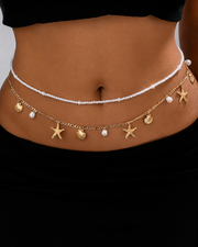 Pearl Double Starfish Coastal Body Chain Series