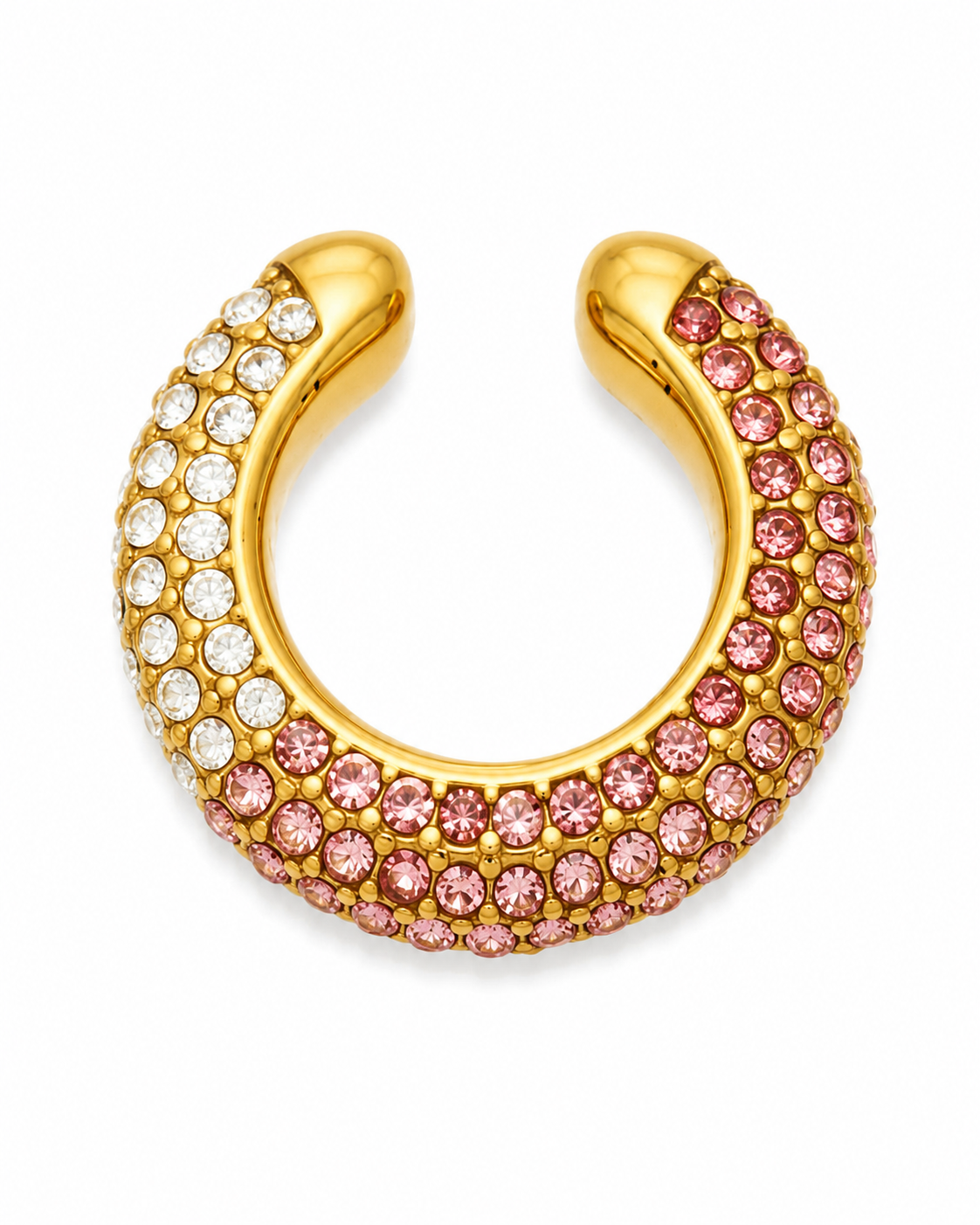 Gold Pink Aurora Pavé Ear Cuff