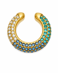 Gold Blue Aurora Pavé Ear Cuff