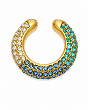 Gold Blue Aurora Pavé Ear Cuff