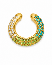 Gold Green Aurora Pavé Ear Cuff