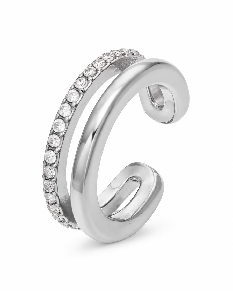Crystal Spiral Ear Cuff