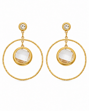 Clear Lumi Halo Drop Earrings Series