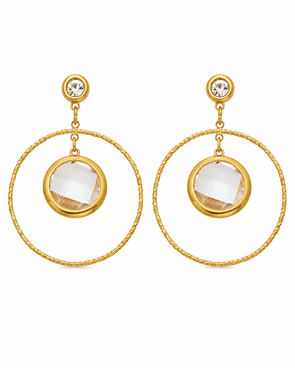 Clear Lumi Halo Drop Earrings Series