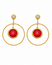 Red Lumi Halo Drop Earrings Series