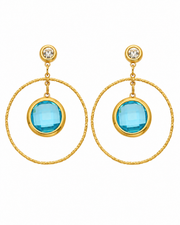 Blue Lumi Halo Drop Earrings Series