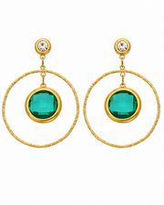 Emerald Green Lumi Halo Drop Earrings Series