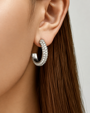 Pavé Dome Hoop Earrings additional view 3