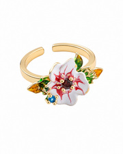 Rosy Bloom Enamel Bloom Ring Series
