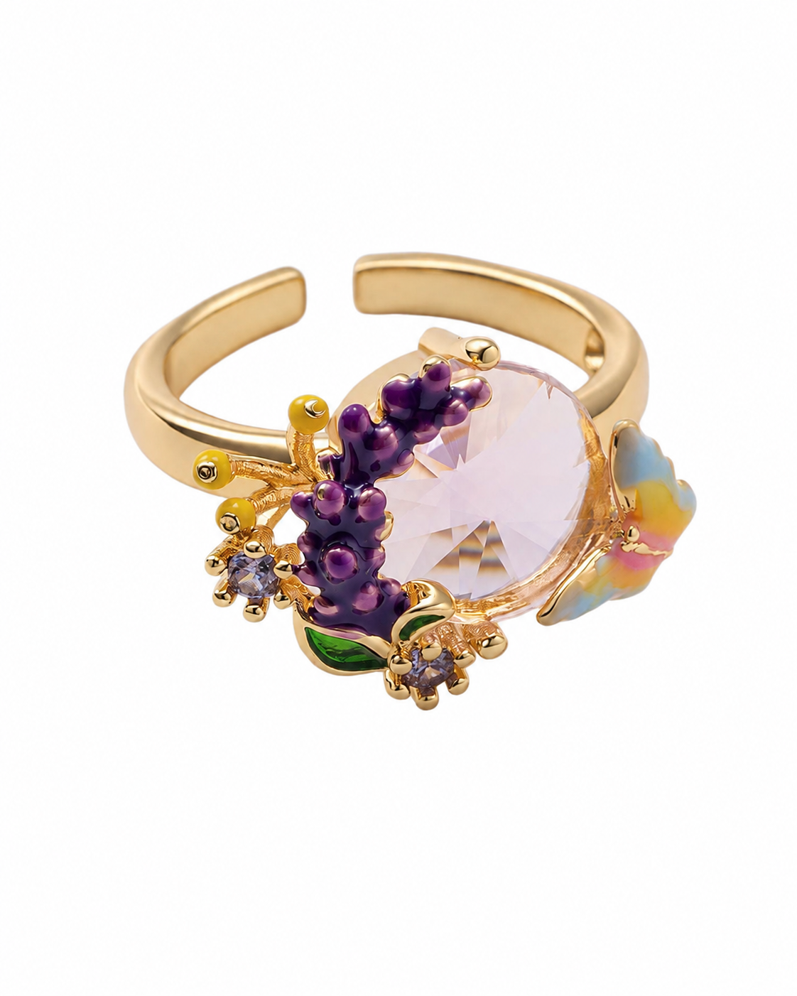Amethyst Garden Enamel Bloom Ring Series
