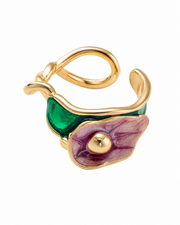 Orchid Embrace Enamel Bloom Ring Series